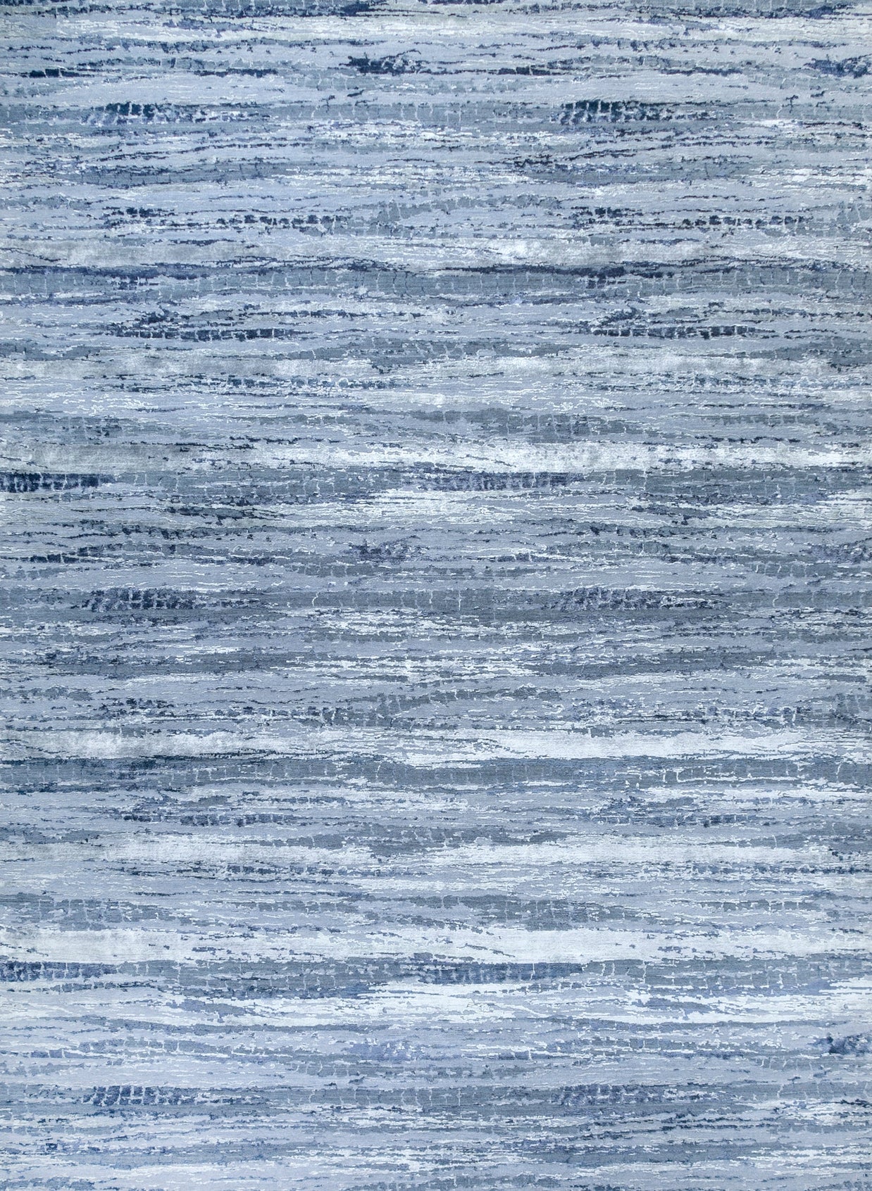 Carpet For Living room 2x3 Feet Grey and Black Wool and Bamboo Silk Rectangle Abstract Rug