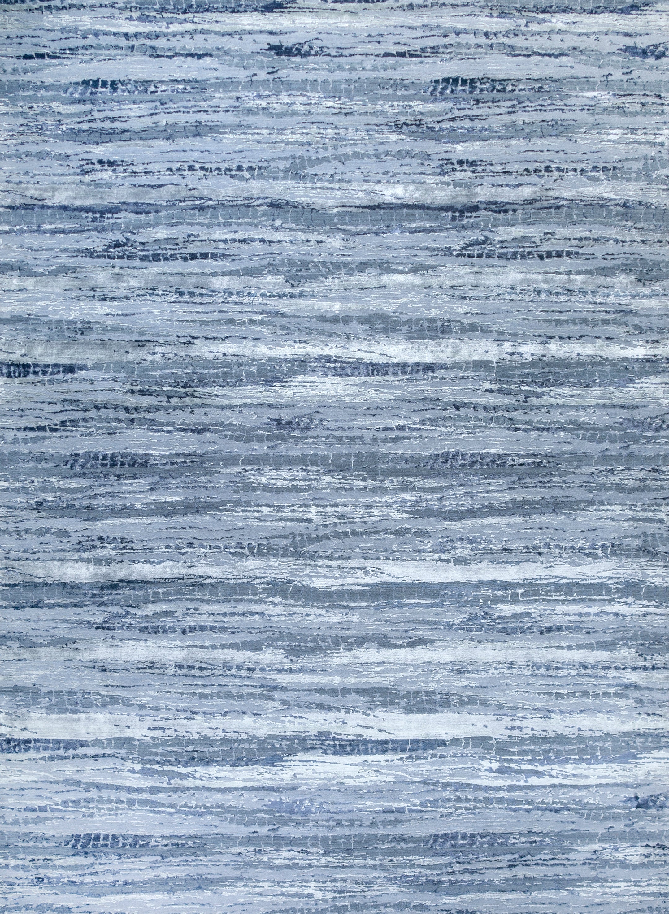 Carpet For Living room 2x3 Feet Grey and Black Wool and Bamboo Silk Rectangle Abstract Rug