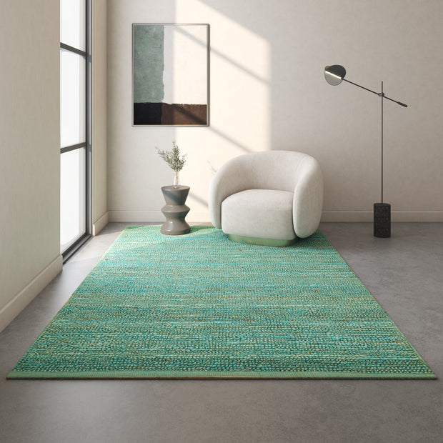 Carpet For Living room 5X8 Feet Blue Jute Rectangle Moroccan And Tribal Rug