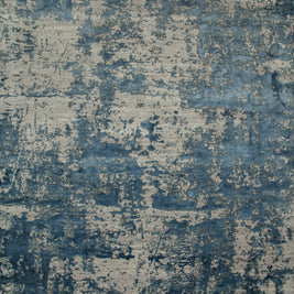 Carpet For Living room 2x3 Feet Grey and Black Wool and Bamboo Silk Rectangle Abstract Rug