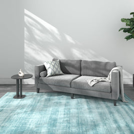 Carpet For Living room 2x3 Feet Blue Viscose Rectangle Solid Rug