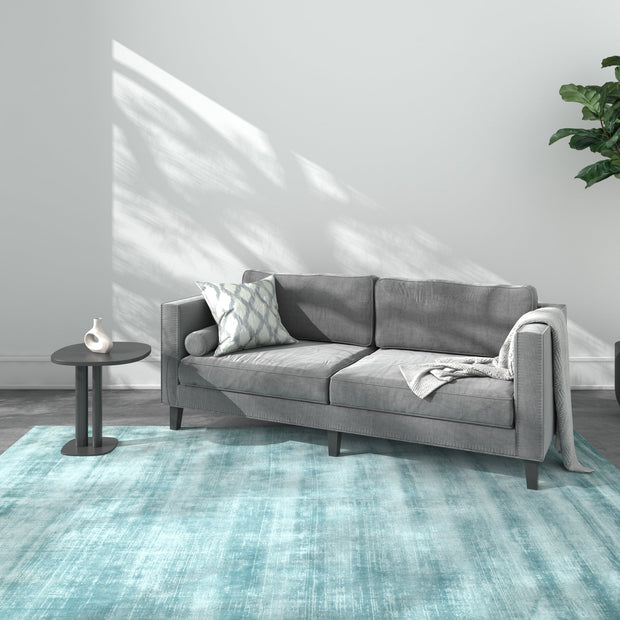 Carpet For Living room 2x3 Feet Blue Viscose Rectangle Solid Rug