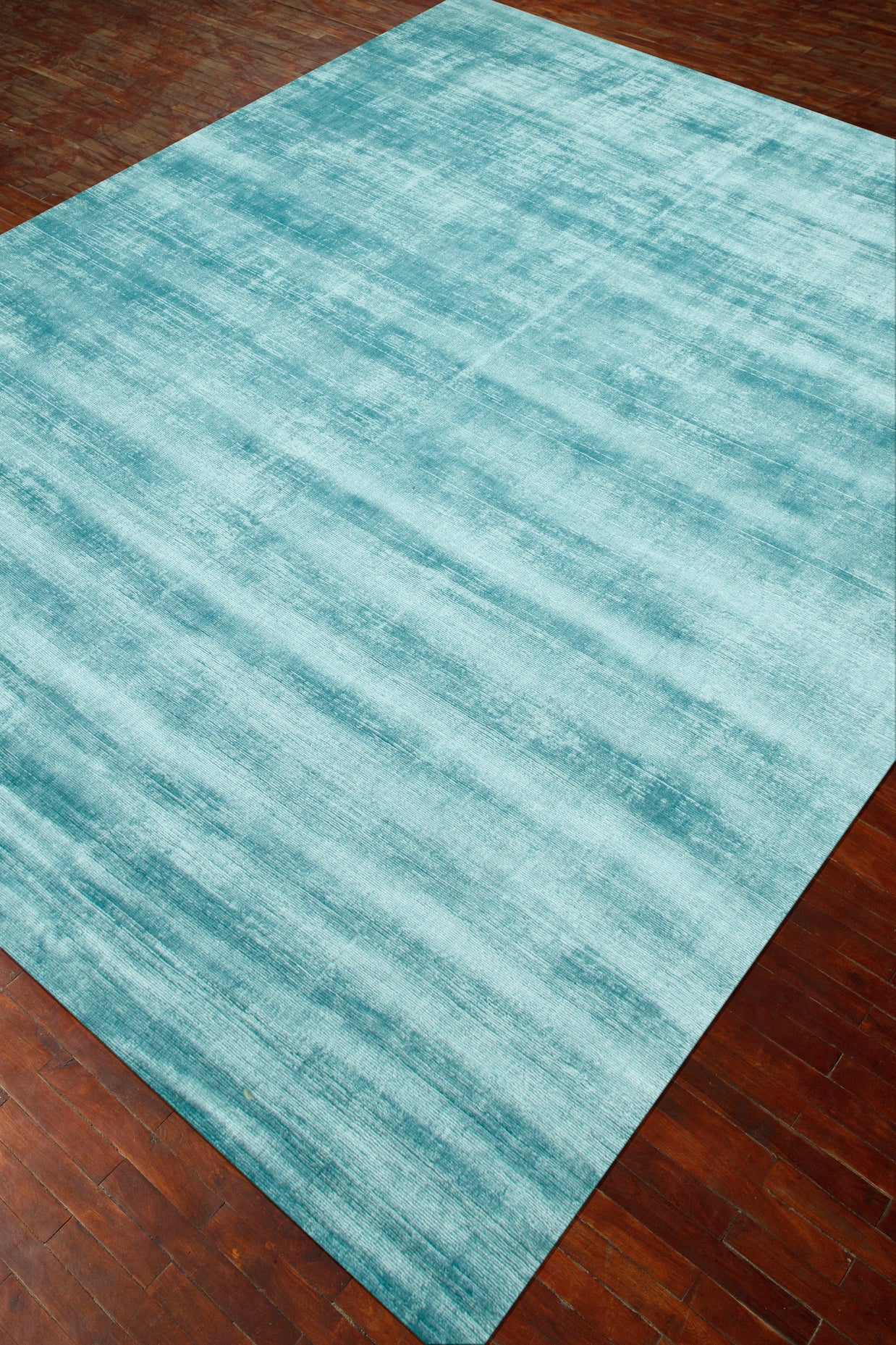 Carpet For Living room 2x3 Feet Blue Viscose Rectangle Solid Rug