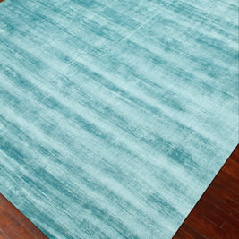 Carpet For Living room 2x3 Feet Blue Viscose Rectangle Solid Rug