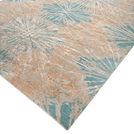 Carpet For Living room 2x3 Feet Green Wool and Bamboo Silk Rectangle Abstract Rug