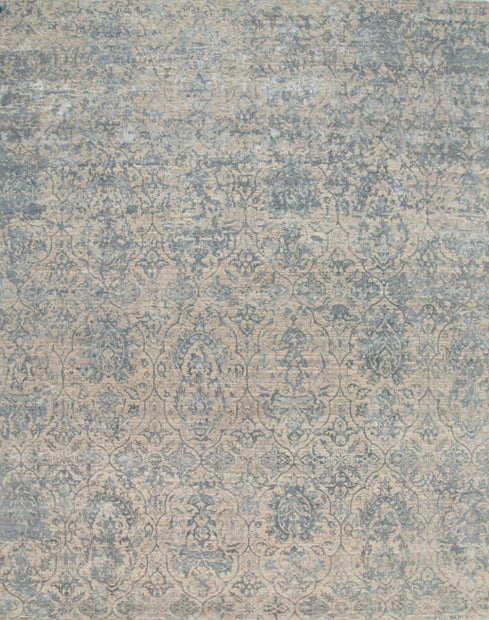 Carpet For Living room 2x3 Feet beige and brown Wool and Bamboo Silk Rectangle Abstract Rug