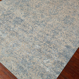 Carpet For Living room 2x3 Feet beige and brown Wool and Bamboo Silk Rectangle Abstract Rug