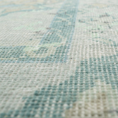 Carpet For Living room 2x3 Feet Blue Wool Rectangle Vintage and Distressed Rug