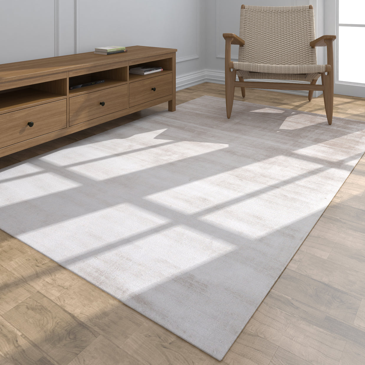 Carpet For Living room 4X6 Feet Grey And Black Viscose Rectangle Solid Rug