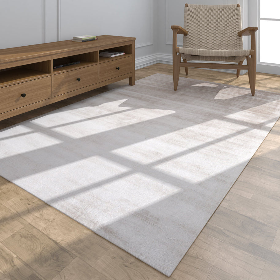 Carpet For Living room 4X6 Feet Grey And Black Viscose Rectangle Solid Rug - I MEAN DESIGN