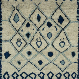 Carpet For Living room 5x8 Feet Beige and Brown Wool Rectangle Moroccan and Tribal Rug