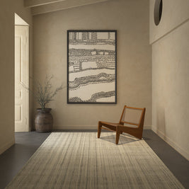 Carpet For Living room 8x10 Feet Grey and Black Wool and Viscose Rectangle Solid Rug