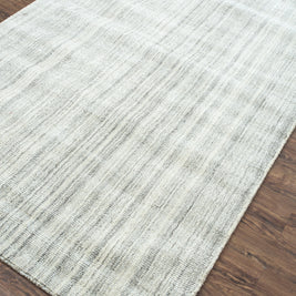 Carpet For Living room 8x10 Feet Grey and Black Wool and Viscose Rectangle Solid Rug