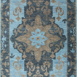 Carpet For Living room 2x3 Feet Blue Wool Rectangle Oriental and Traditional Rug