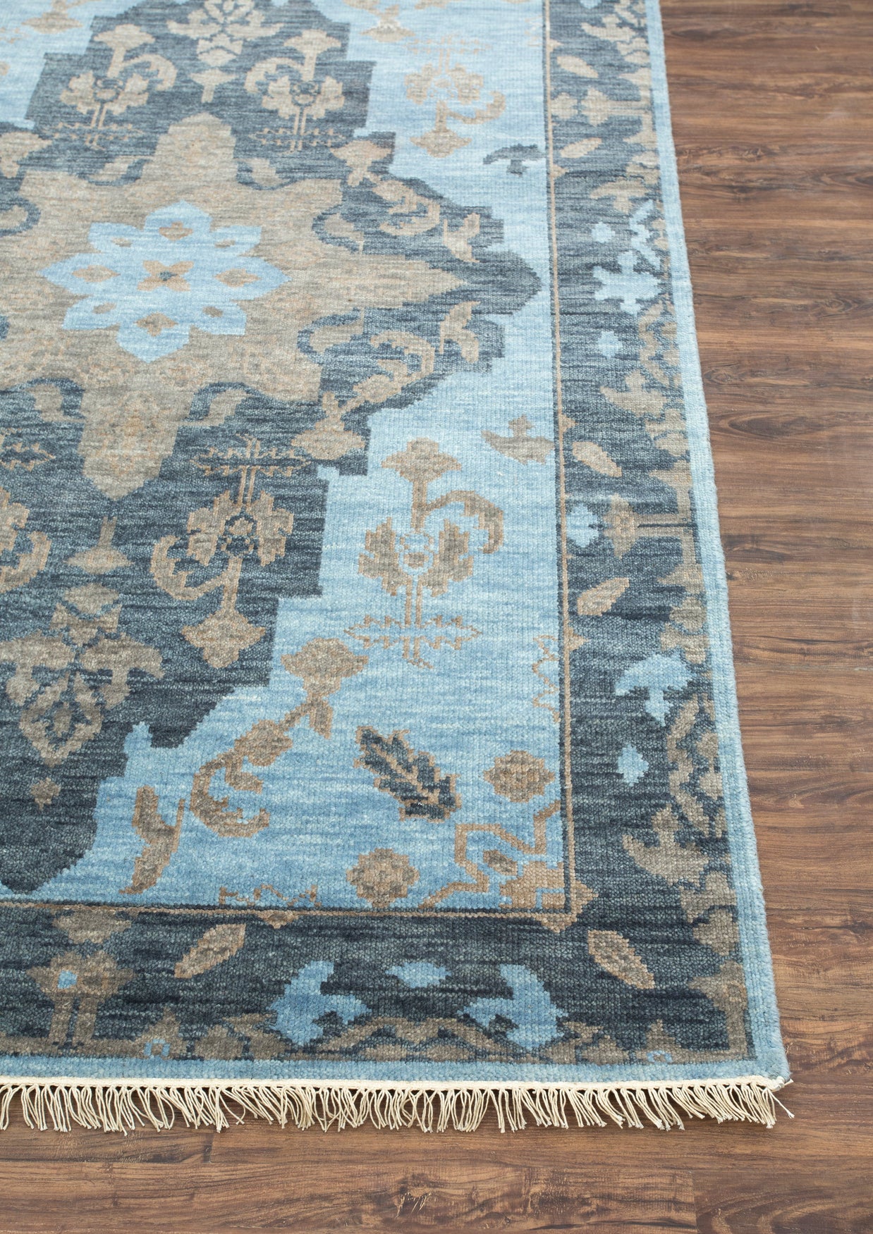 Carpet For Living room 2x3 Feet Blue Wool Rectangle Oriental and Traditional Rug