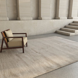 Carpet For Living room 4'6x6'6 Feet Beige and Brown Viscose Rectangle Solid Rug