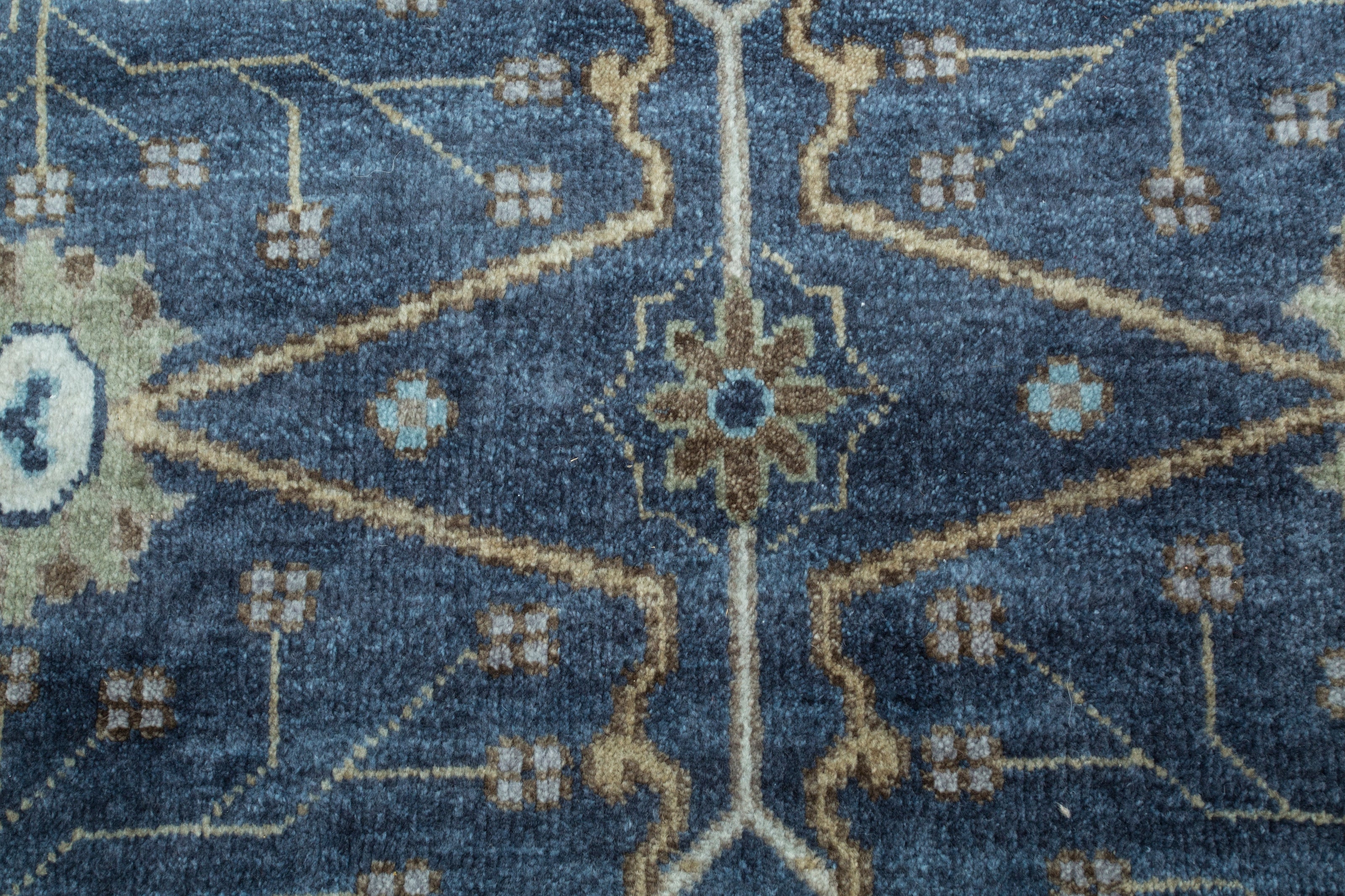 Carpet For Living room 2x3 Feet Blue Wool Rectangle Oriental and Traditional Rug