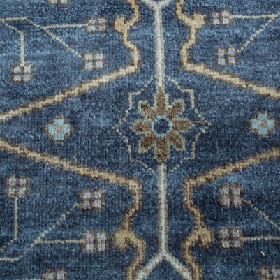 Carpet For Living room 2x3 Feet Blue Wool Rectangle Oriental and Traditional Rug