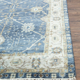 Carpet For Living room 2x3 Feet Blue Wool Rectangle Oriental and Traditional Rug