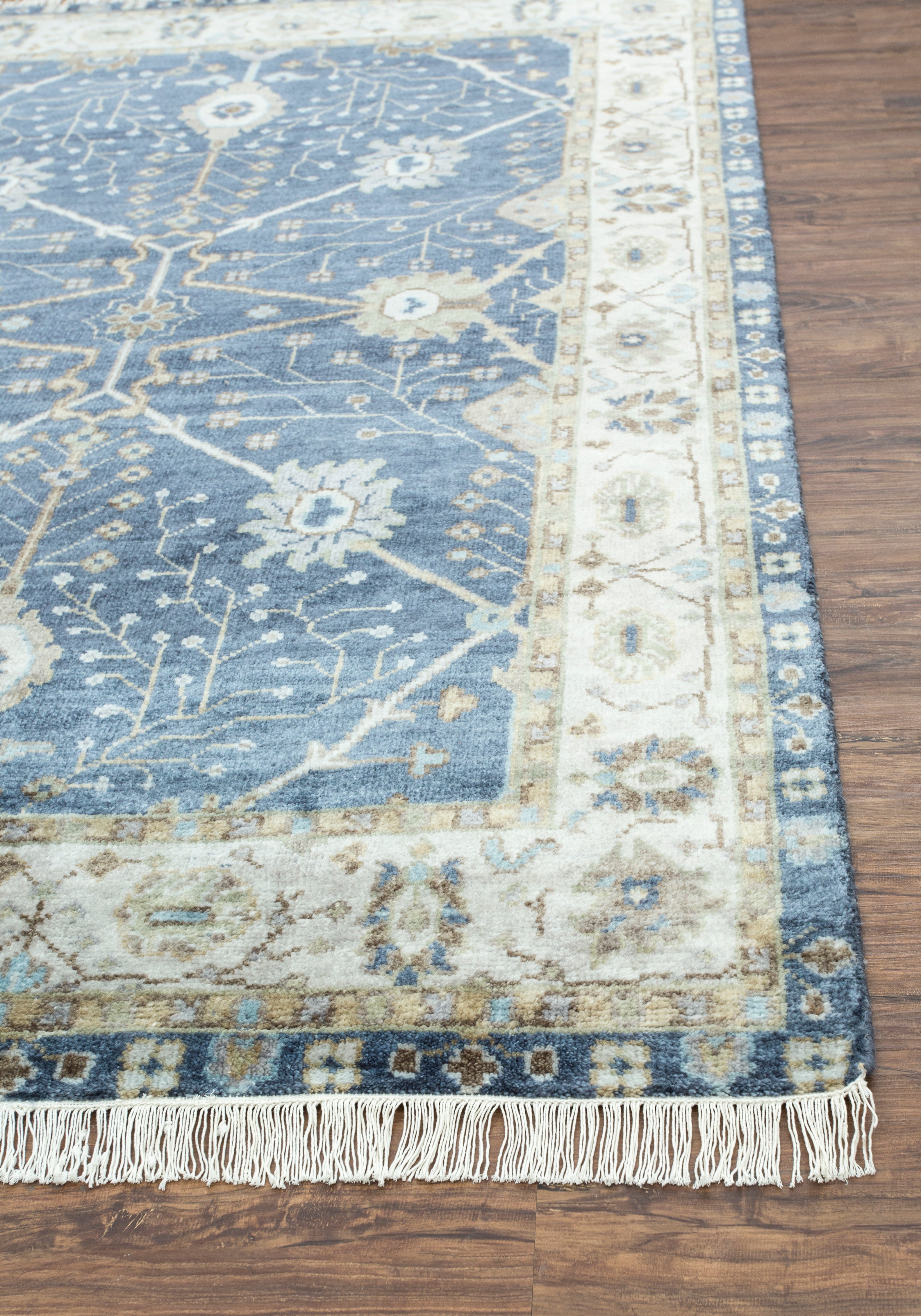 Carpet For Living room 2x3 Feet Blue Wool Rectangle Oriental and Traditional Rug