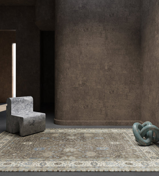 Carpet For Living room 2x3 Feet Grey and Black Wool Rectangle Oriental and Traditional Rug