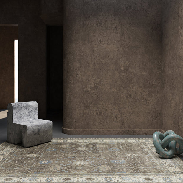 Carpet For Living room 2x3 Feet Grey and Black Wool Rectangle Oriental and Traditional Rug