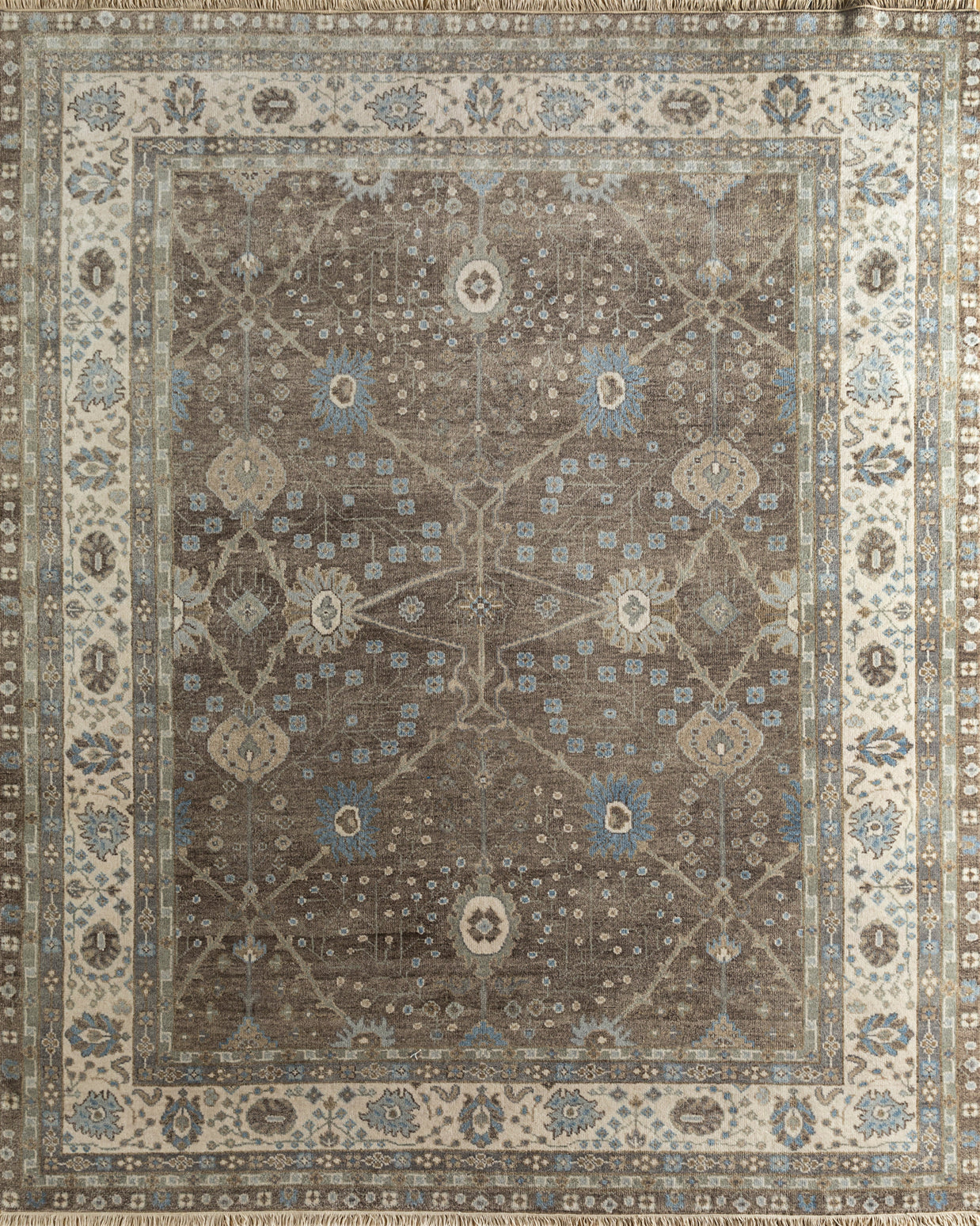 Carpet For Living room 2x3 Feet Grey and Black Wool Rectangle Oriental and Traditional Rug