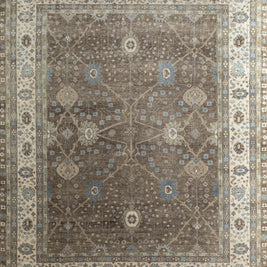 Carpet For Living room 2x3 Feet Grey and Black Wool Rectangle Oriental and Traditional Rug
