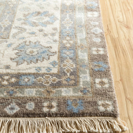 Carpet For Living room 2x3 Feet Grey and Black Wool Rectangle Oriental and Traditional Rug