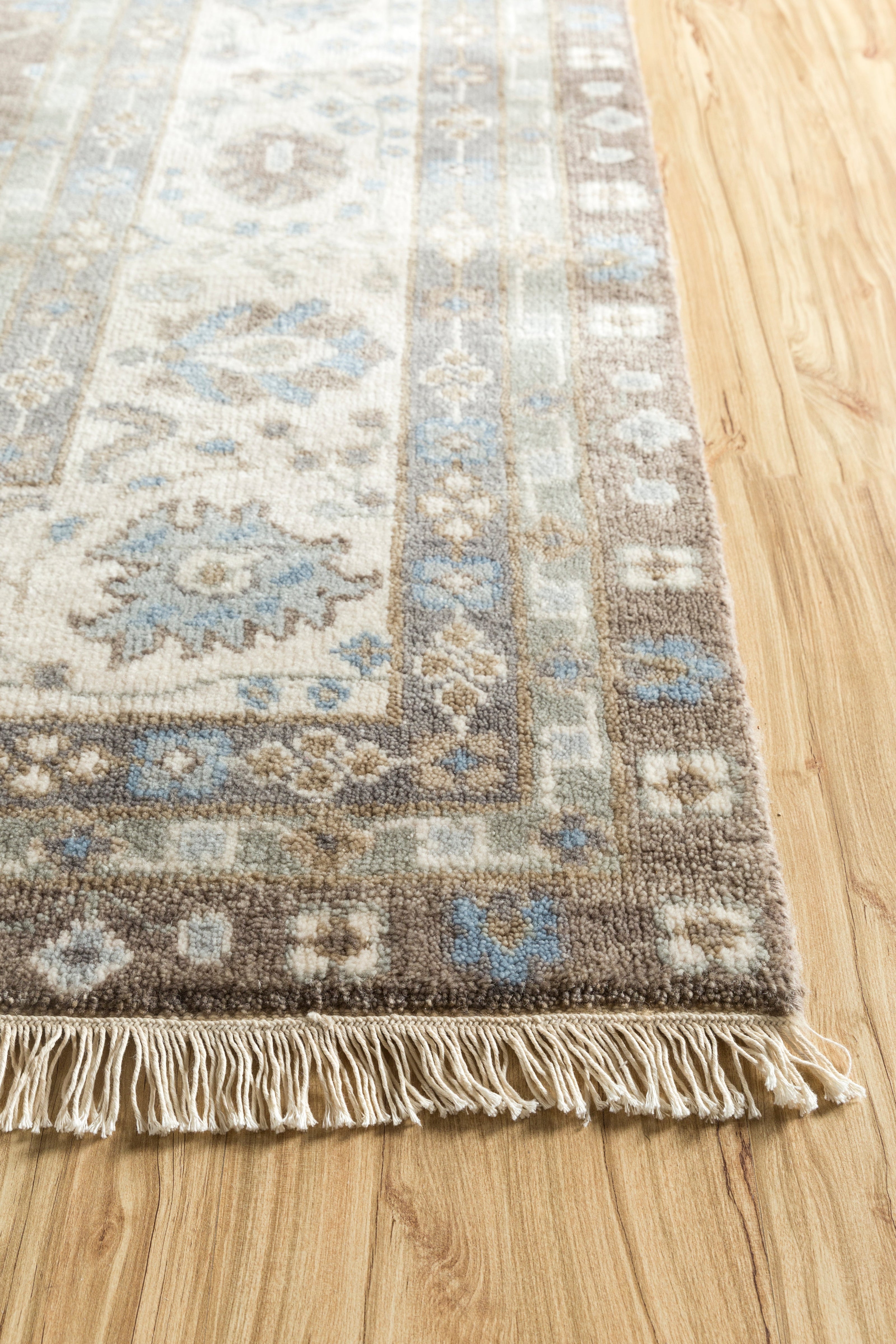 Carpet For Living room 2x3 Feet Grey and Black Wool Rectangle Oriental and Traditional Rug