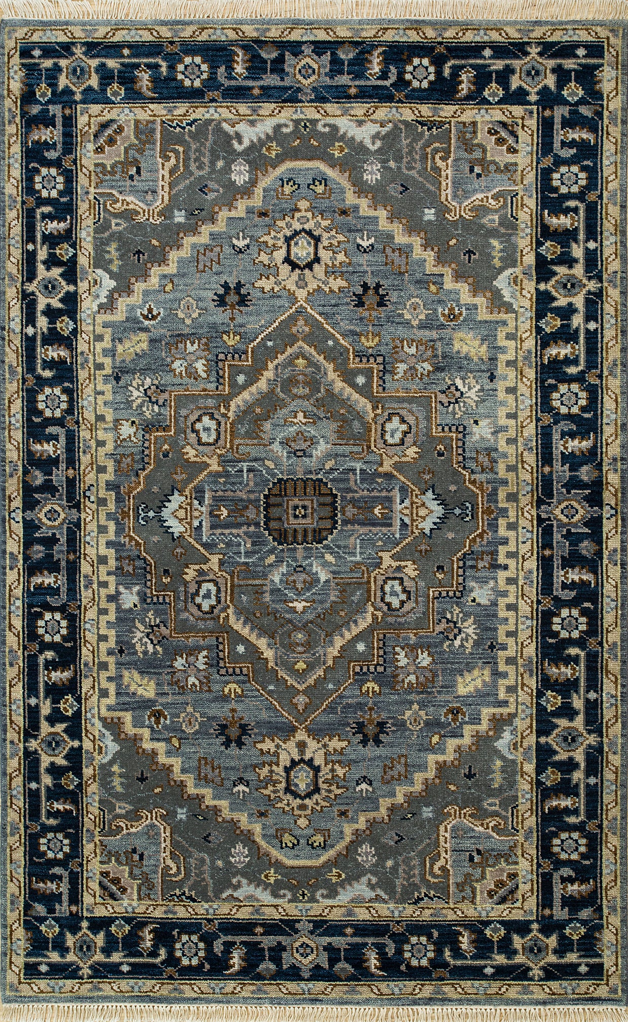 Carpet For Living room 8x10 Feet Blue Wool Rectangle Oriental and Traditional Rug