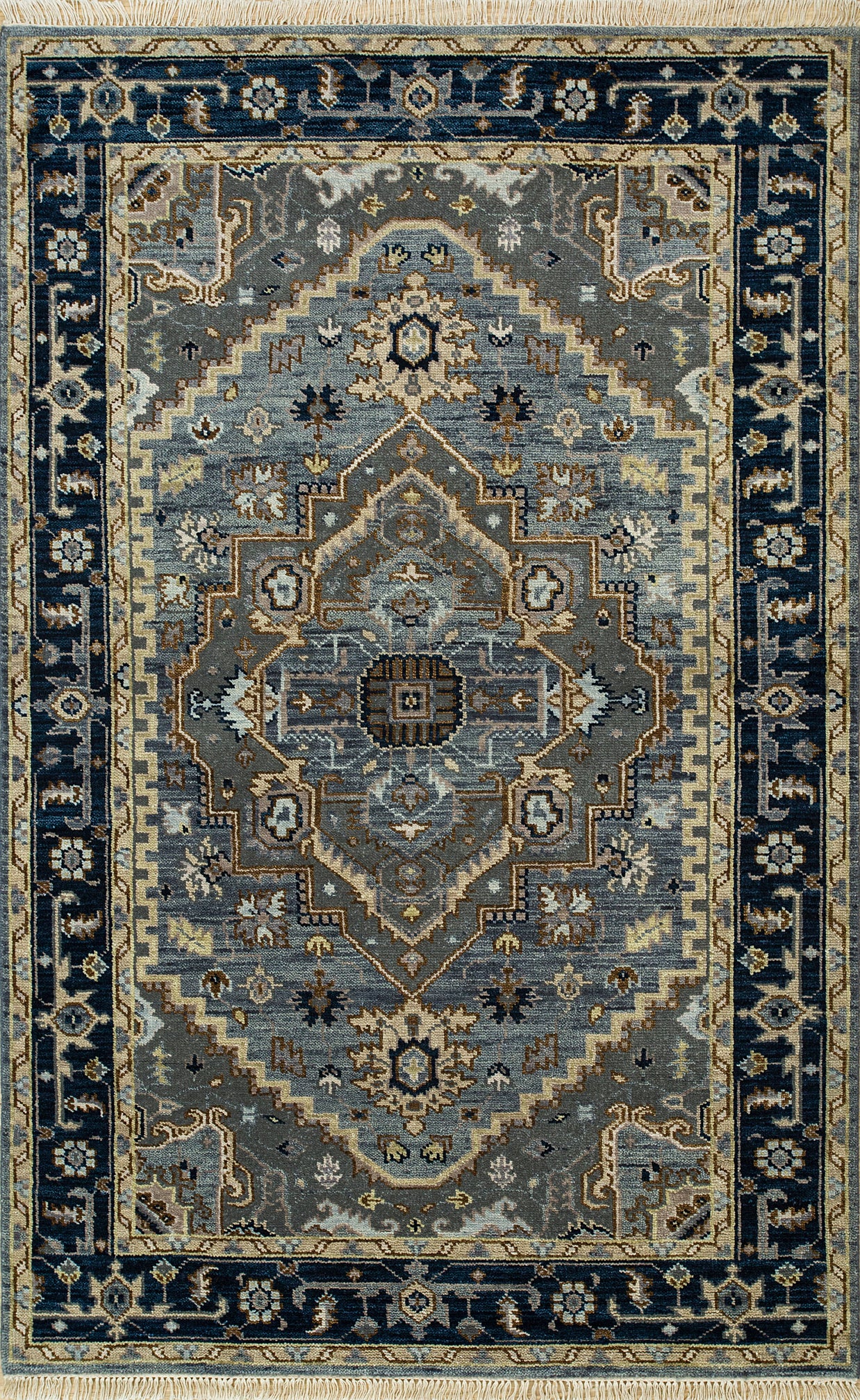 Carpet For Living room 8x10 Feet Blue Wool Rectangle Oriental and Traditional Rug