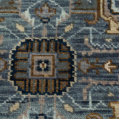 Carpet For Living room 8x10 Feet Blue Wool Rectangle Oriental and Traditional Rug