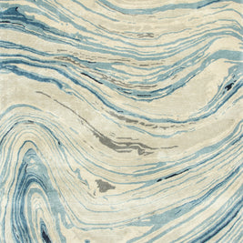 Carpet For Living room 8X11 Feet Grey And Black Wool & Viscose Rectangle Abstract Rug