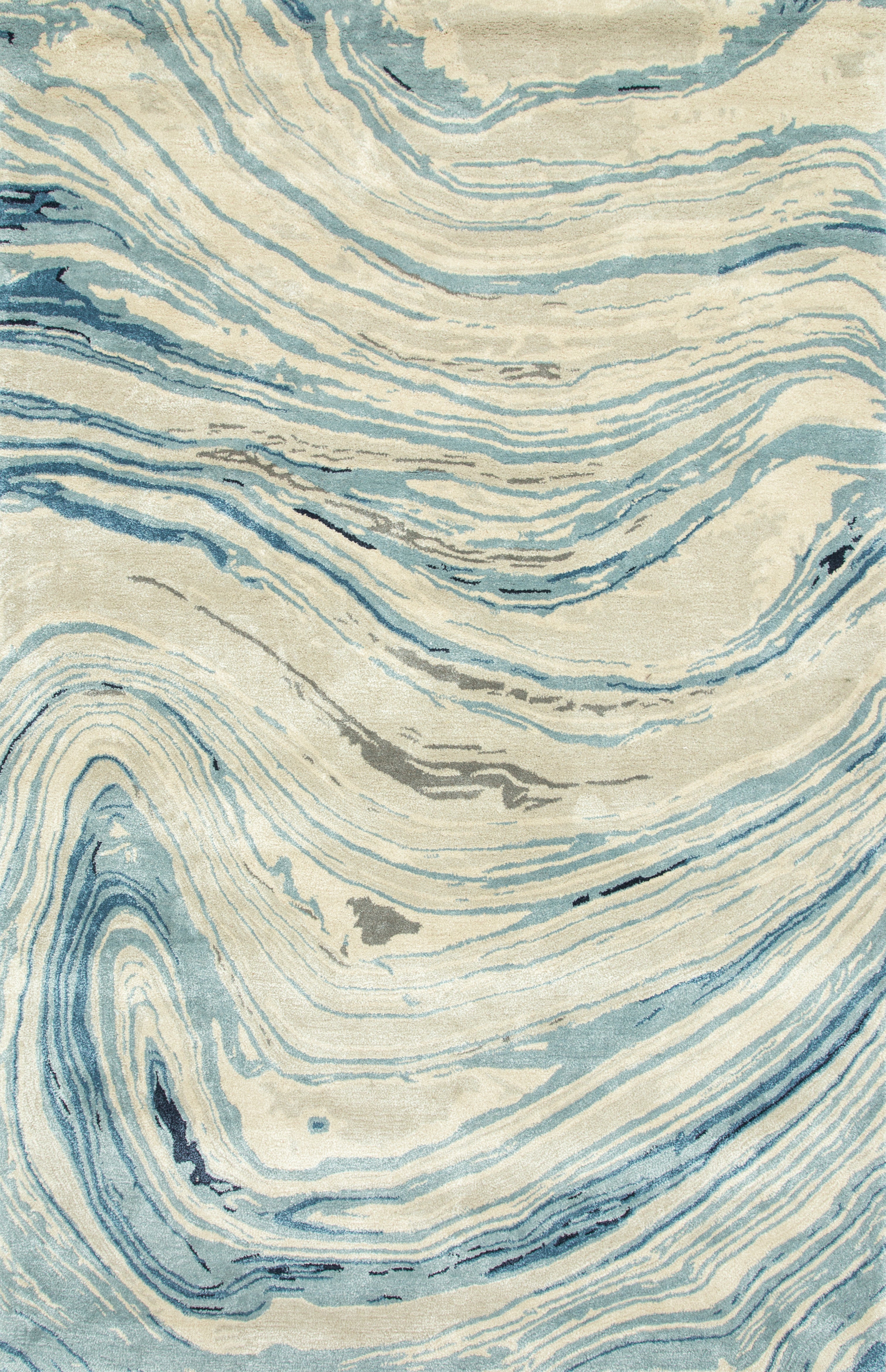 Carpet For Living room 8X11 Feet Grey And Black Wool & Viscose Rectangle Abstract Rug