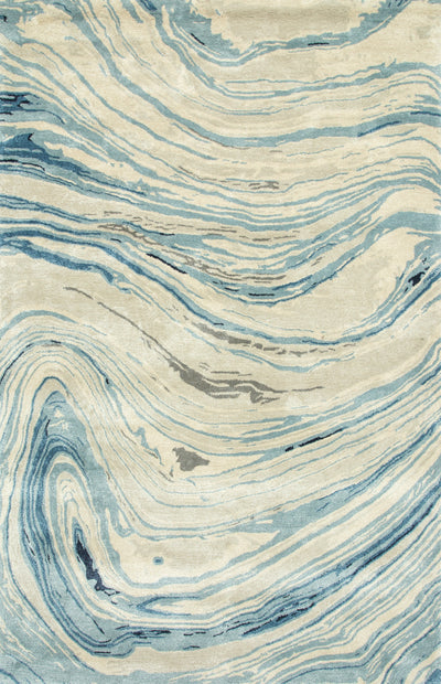 Carpet For Living room 8X11 Feet Grey And Black Wool & Viscose Rectangle Abstract Rug