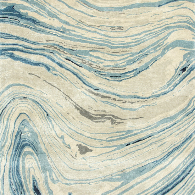 Carpet For Living room 8X11 Feet Grey And Black Wool & Viscose Rectangle Abstract Rug