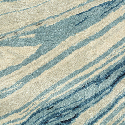 Carpet For Living room 8X11 Feet Grey And Black Wool & Viscose Rectangle Abstract Rug