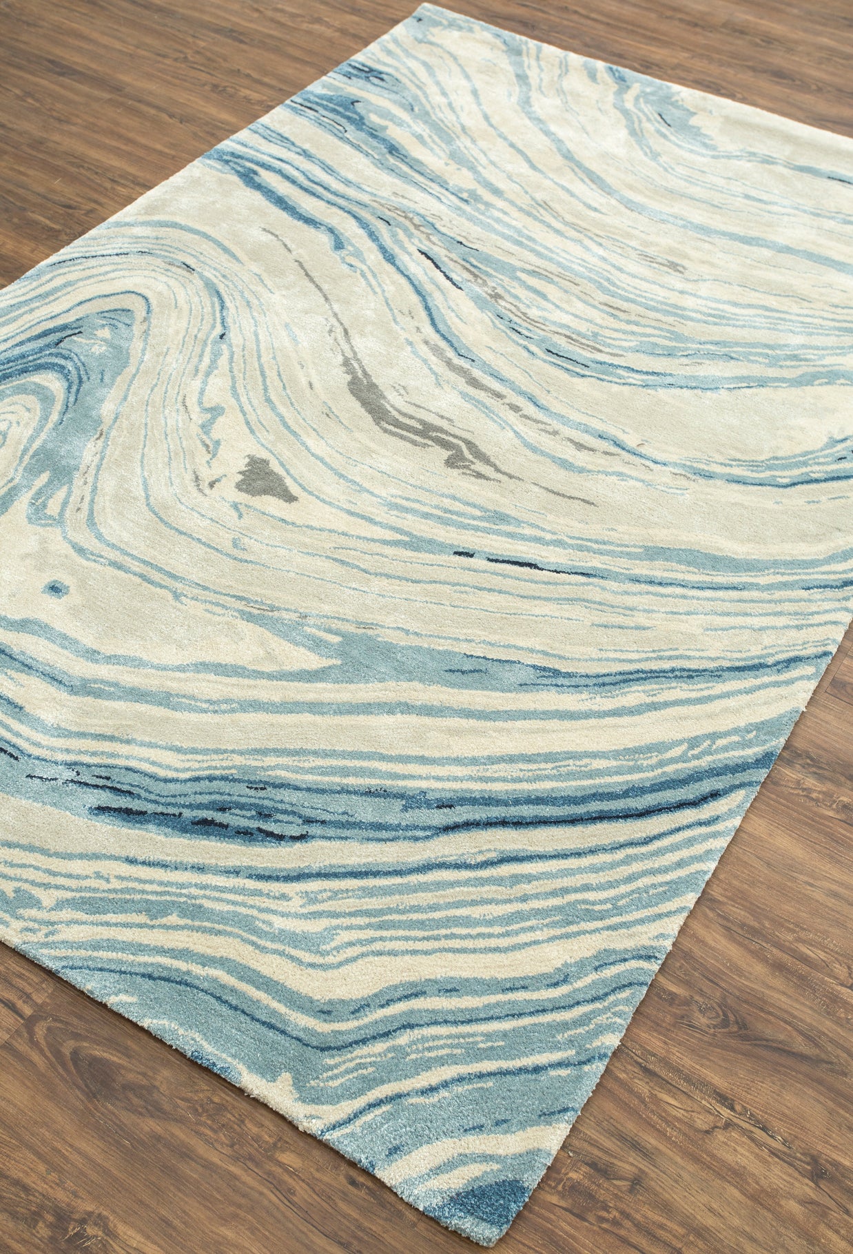 Carpet For Living room 8X11 Feet Grey And Black Wool & Viscose Rectangle Abstract Rug