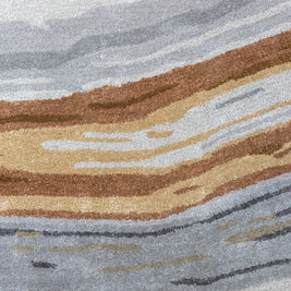 Carpet For Living room 8X11 Feet Grey And Black Wool & Viscose Rectangle Abstract Rug