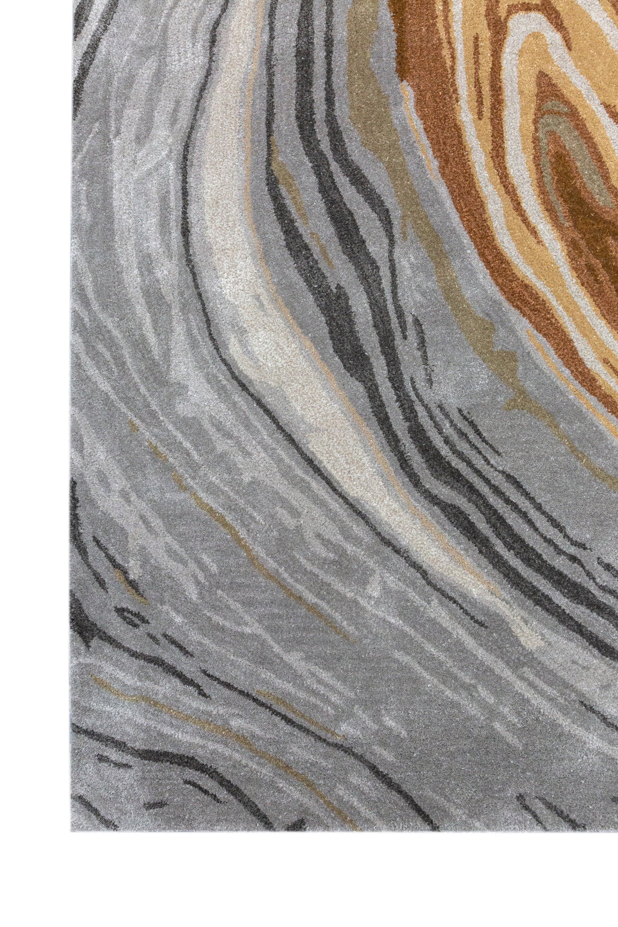 Carpet For Living room 8X11 Feet Grey And Black Wool & Viscose Rectangle Abstract Rug