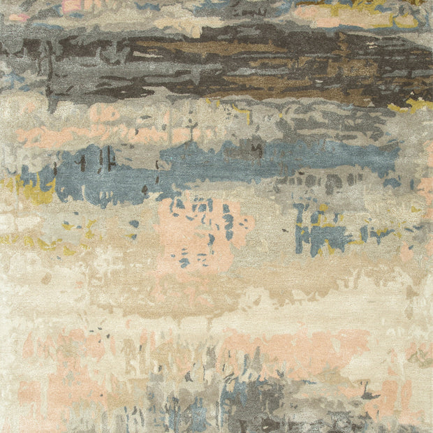 Carpet For Living room 9X13 Feet Ivory Wool & Viscose Rectangle Abstract Rug