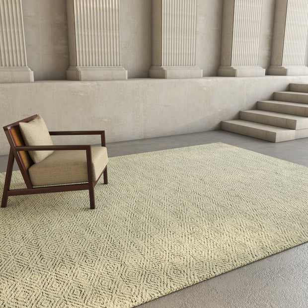 Carpet For Living room 2x3 Feet Ivory Wool Rectangle Solid Rug