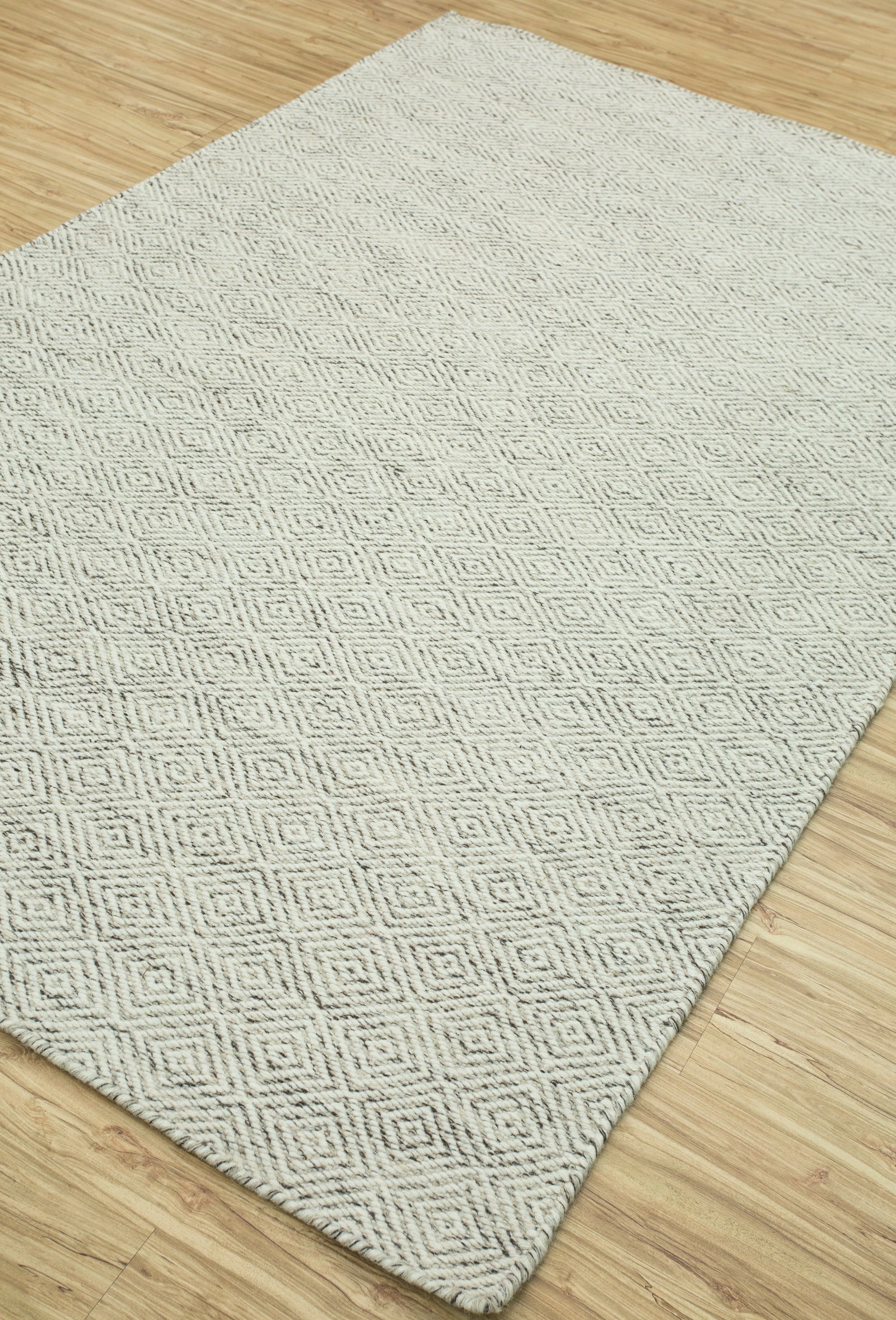 Carpet For Living room 2x3 Feet Ivory Wool Rectangle Solid Rug