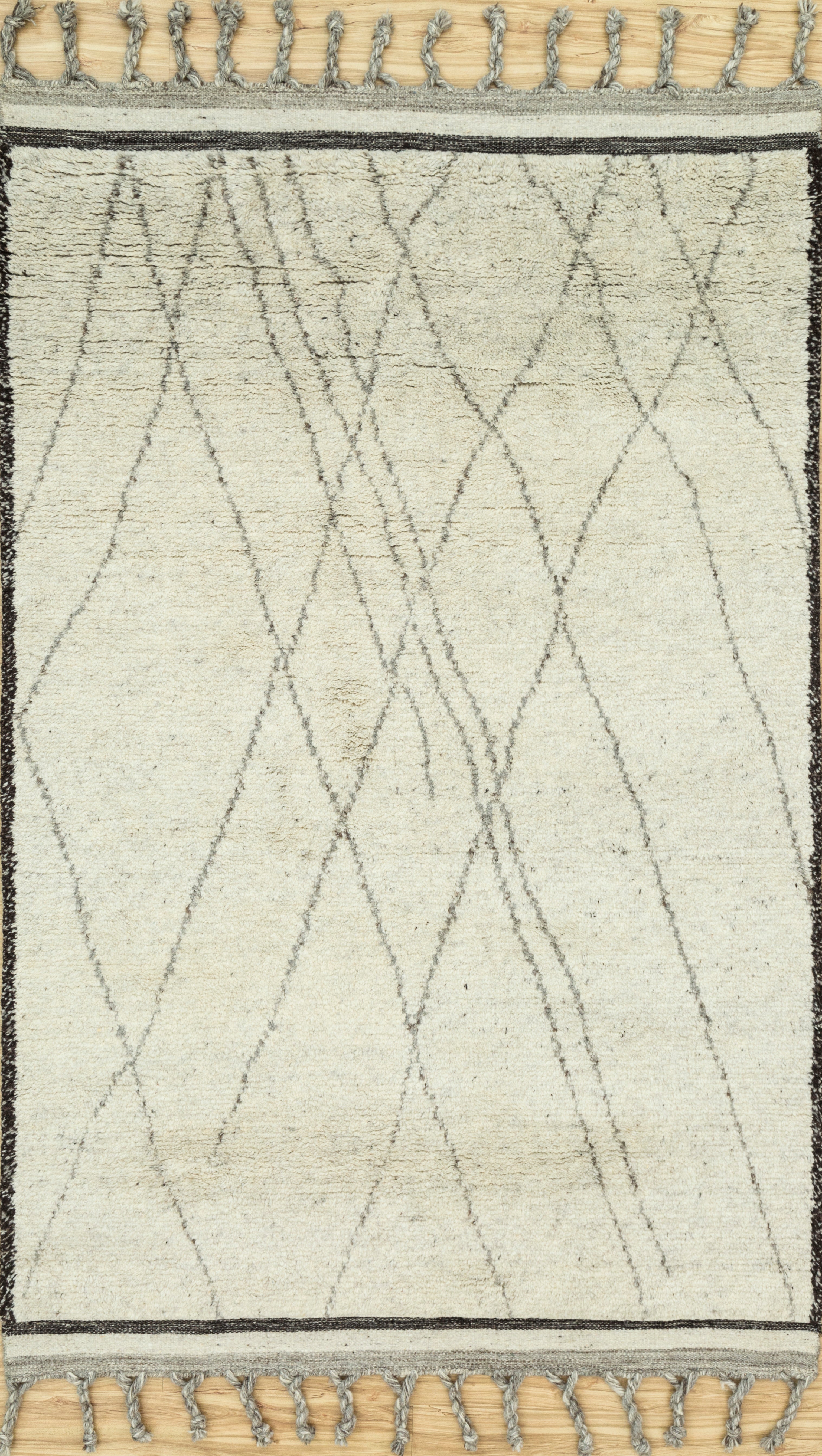 Carpet For Living room 5x8 Feet Beige and Brown Wool Rectangle Moroccan and Tribal Rug