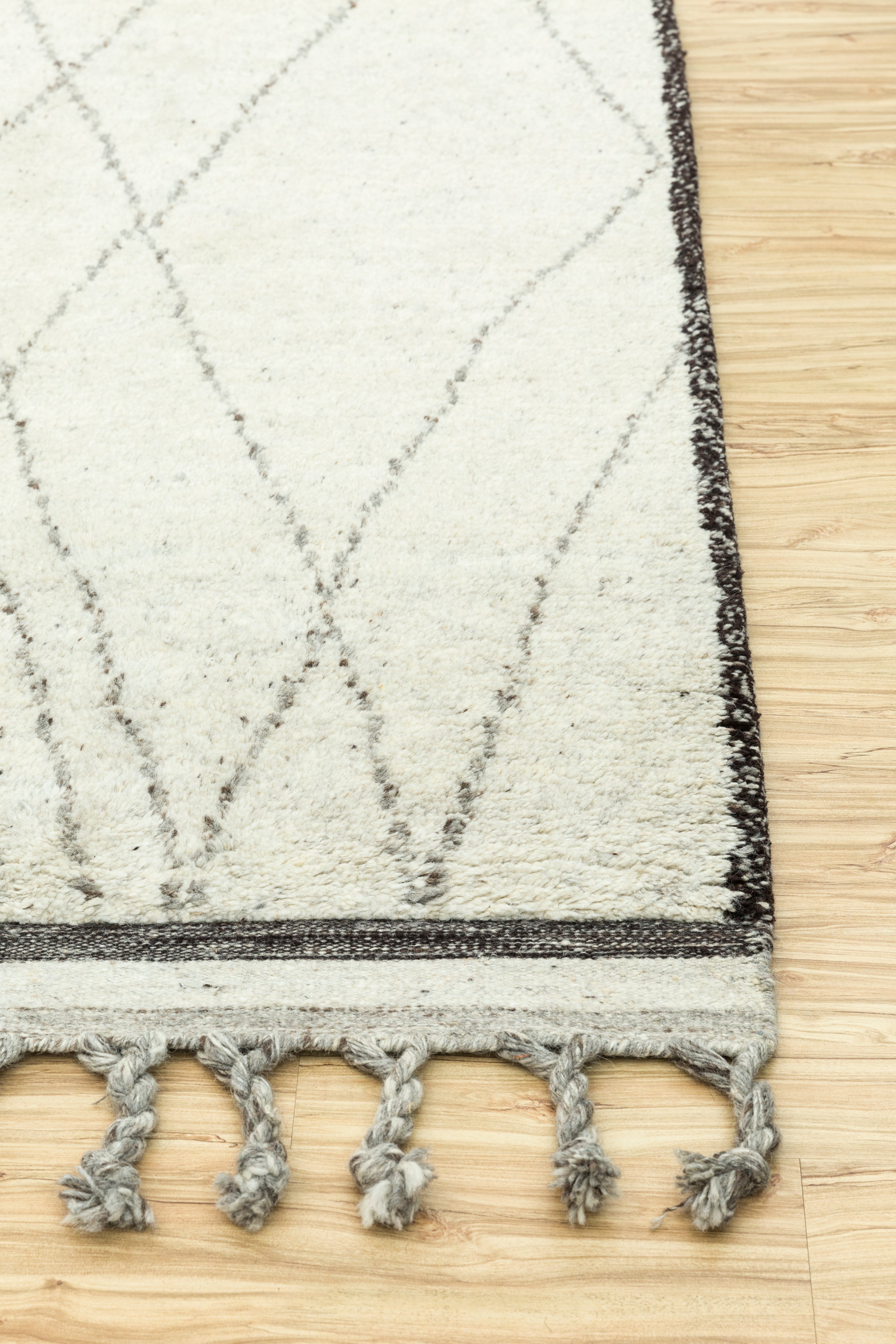 Carpet For Living room 5x8 Feet Beige and Brown Wool Rectangle Moroccan and Tribal Rug