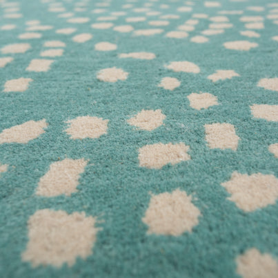 Carpet For Living room 5'3X7'7 Feet Blue Wool Rectangle Geometric And Stripes Rug