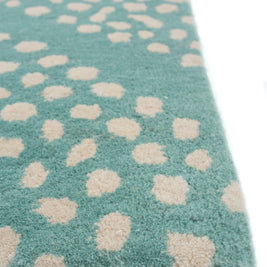 Carpet For Living room 5'3X7'7 Feet Blue Wool Rectangle Geometric And Stripes Rug