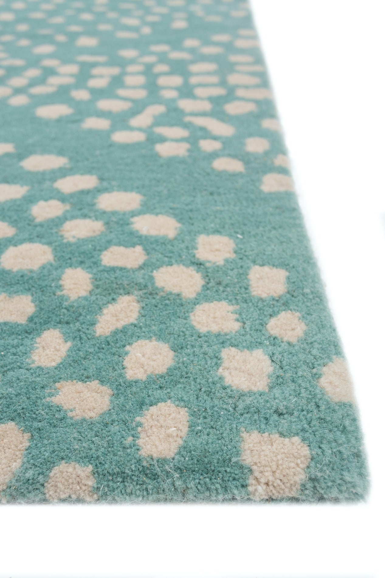 Carpet For Living room 5'3X7'7 Feet Blue Wool Rectangle Geometric And Stripes Rug