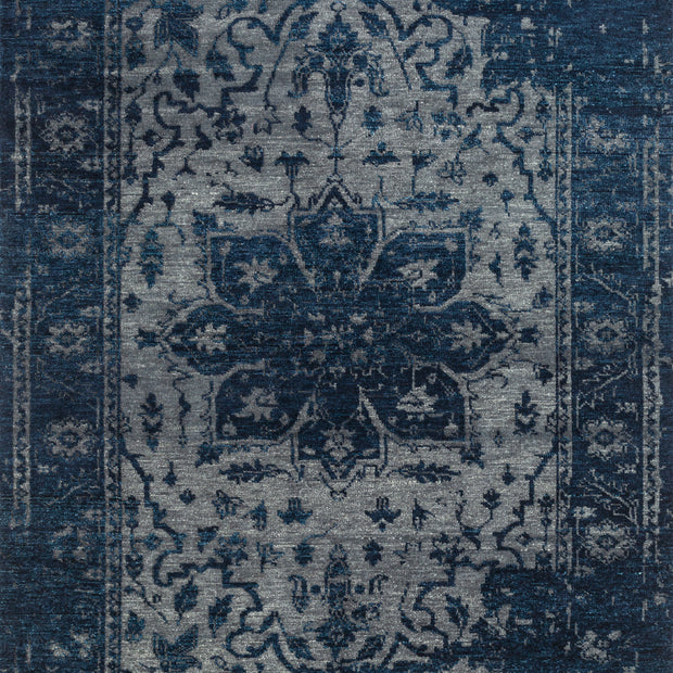 Carpet For Living room 2X3 Feet Blue Wool Rectangle Vintage And Distressed Rug